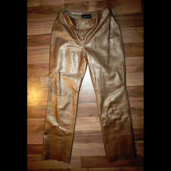 Express Pants - Genuine leather metallic pants
